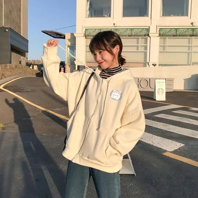 Hooded Long-Sleeved Cardigan Sweater for Women