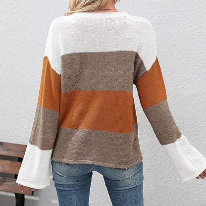 Patchwork Contrast Knit Sweater