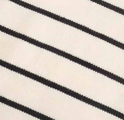 Women's Autumn Long-Sleeved Striped Sweater Coat